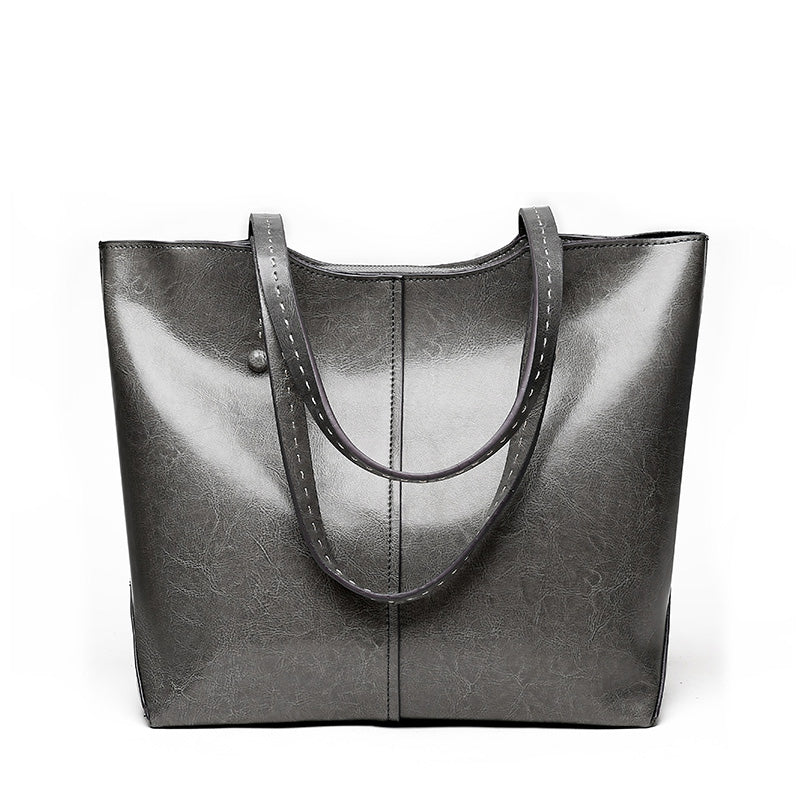 Glance Leather Stitched Strap Shoulder Bag