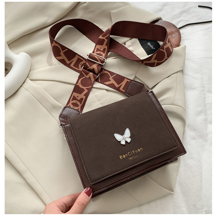 Crossbody Bag with Butterfly Decoration