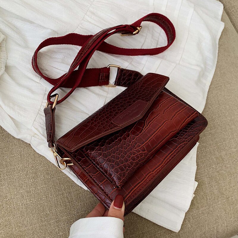 Crocodile Leather Messenger Bag