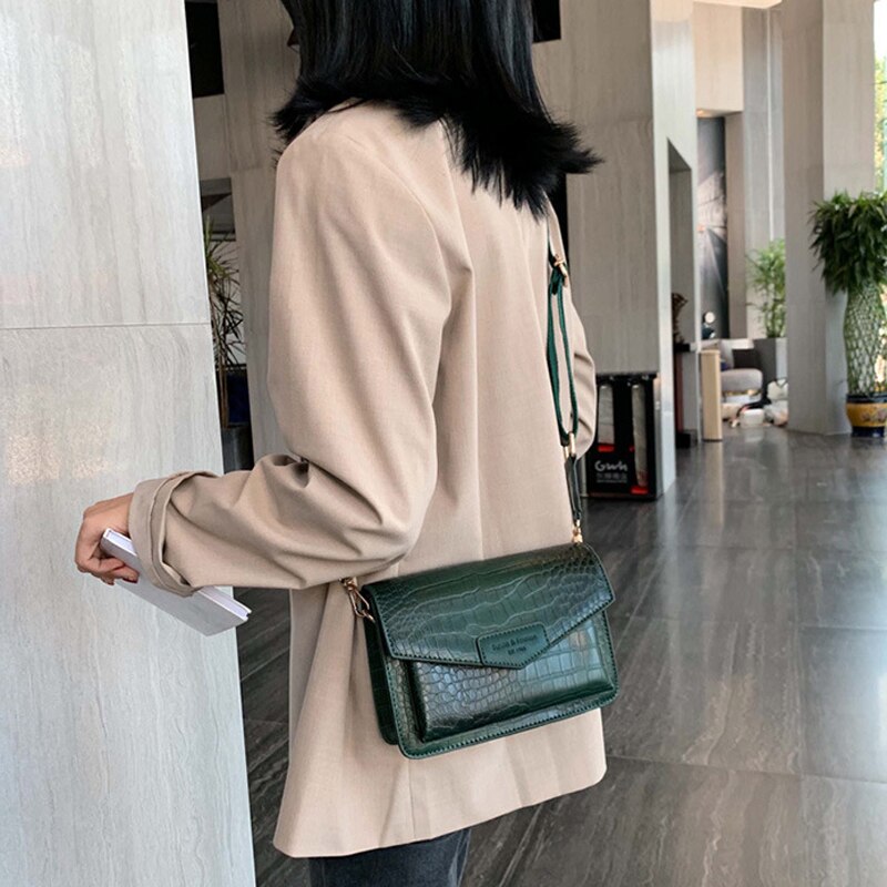 Crocodile Leather Messenger Bag