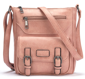 Multi Pocket Leather Messenger Bag