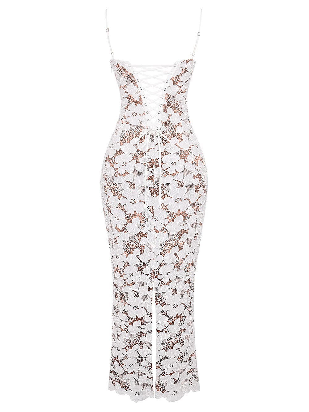 White Floral Embroidered Maxi Dress-"Pearl"