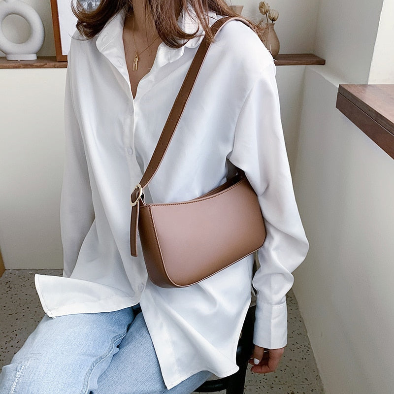 Solid Color Small PU Leather Bag