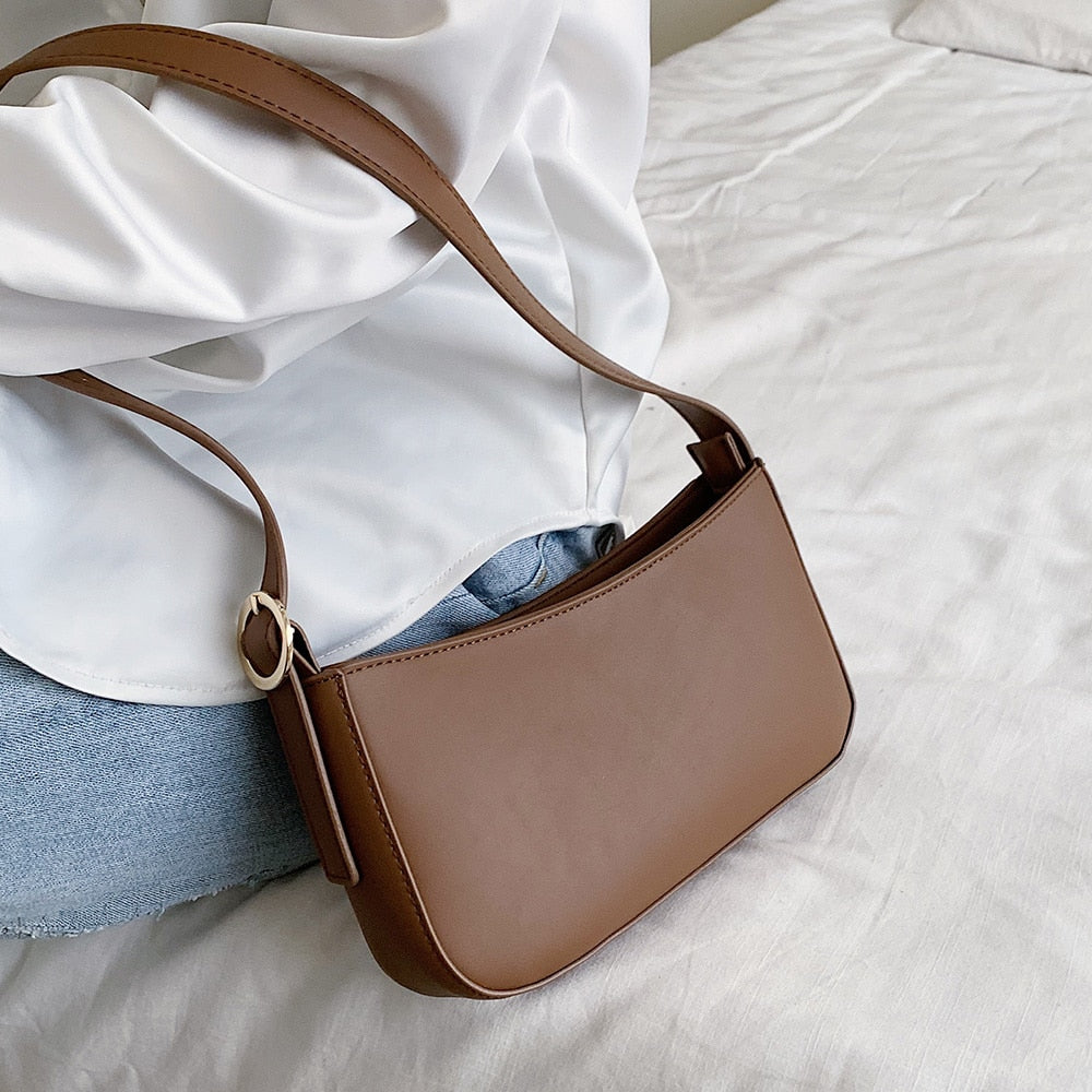 Solid Color Small PU Leather Bag