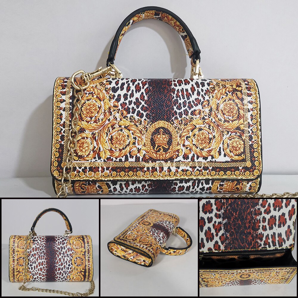Colorful Printed Chain Mini Handbag
