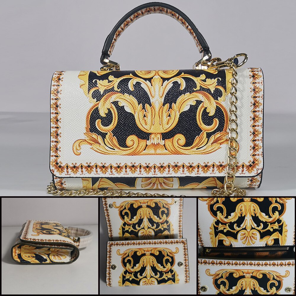 Colorful Printed Chain Mini Handbag