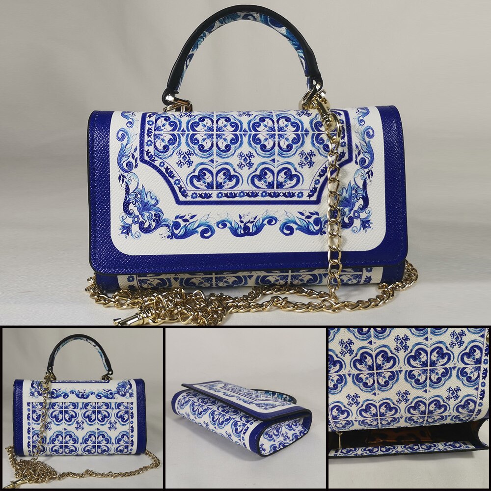 Colorful Printed Chain Mini Handbag