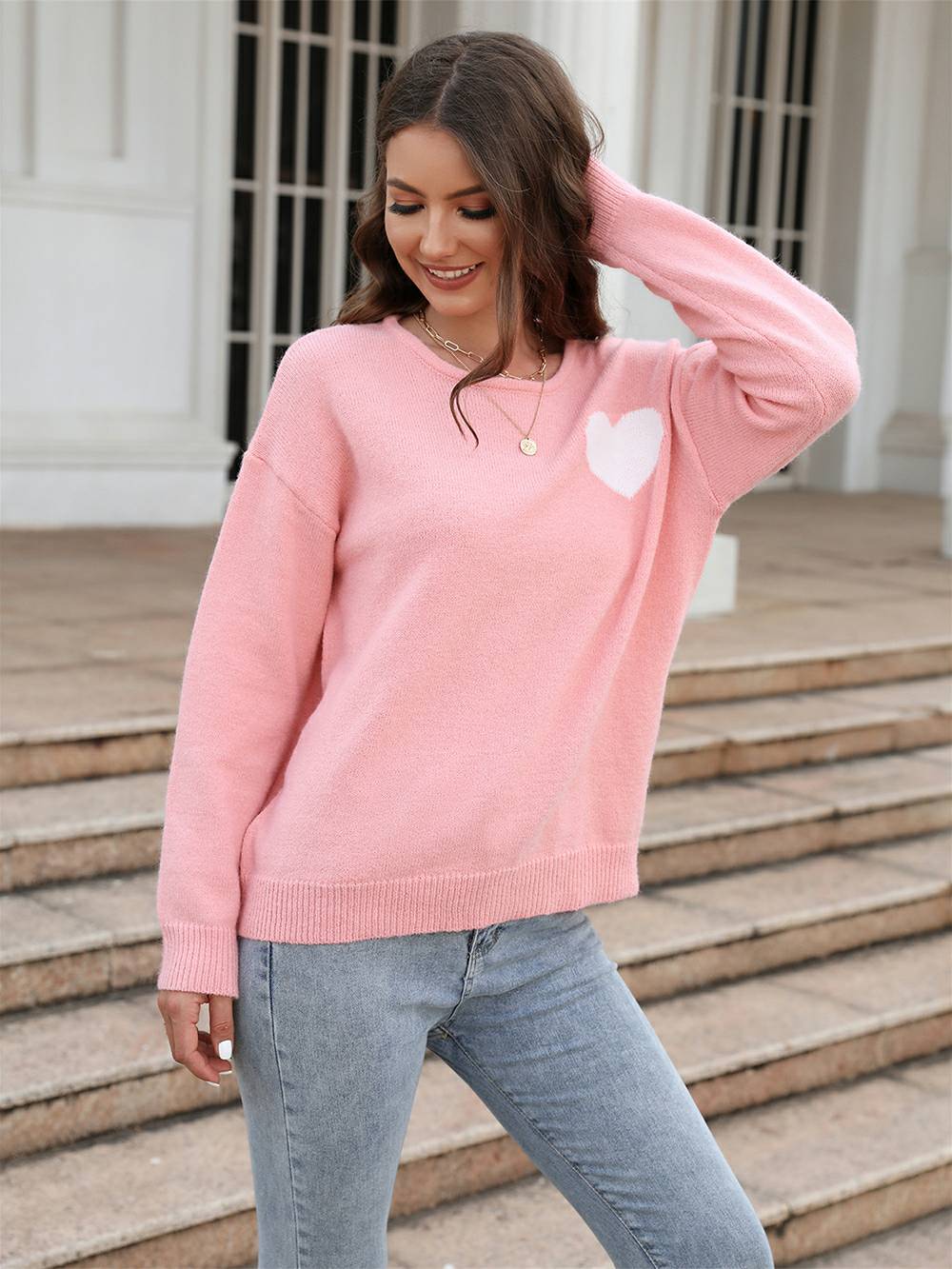 Love on Pulse Knit Pullover Sweatshirt