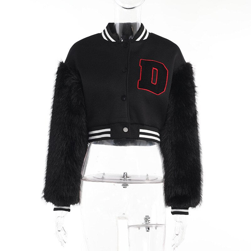 Stitching Letters Embroidery Baseball Uniform Jacket
