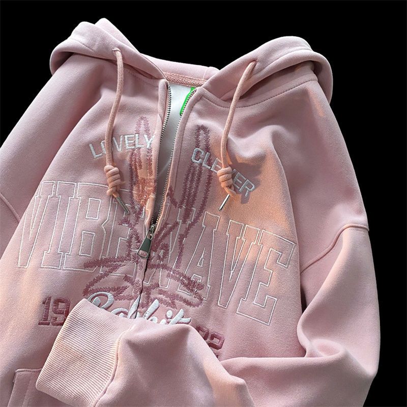 Retro Letter Embroidery Hoodie