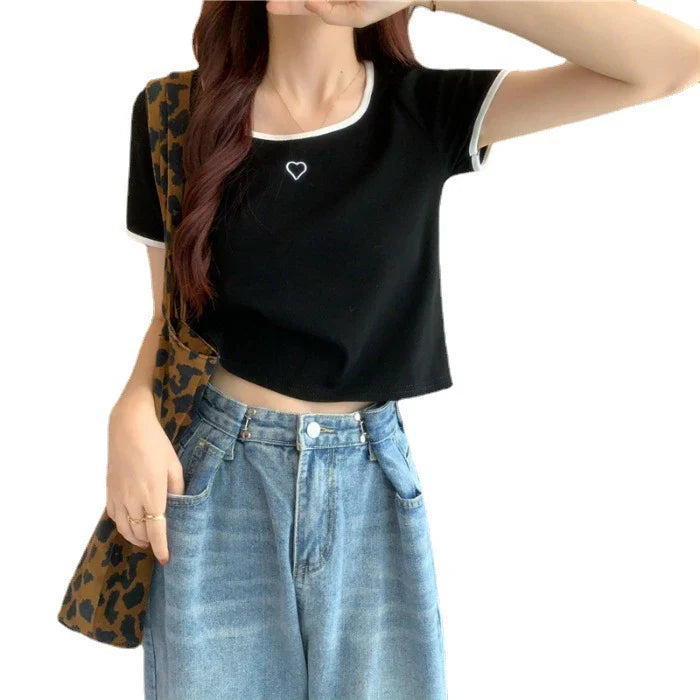 Streetwear Loose Short Sleeve Tee for Females