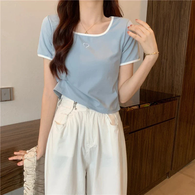 Streetwear Loose Short Sleeve Tee for Females