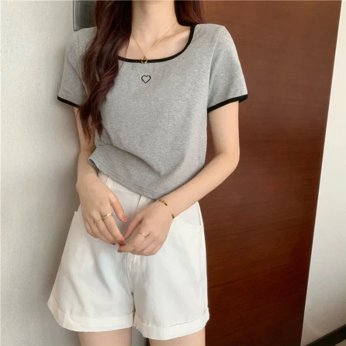 Streetwear Loose Short Sleeve Tee for Females