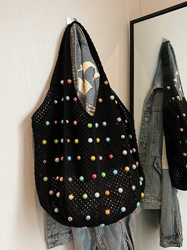 Beads Hollow Woven Handbag Bags Accessories