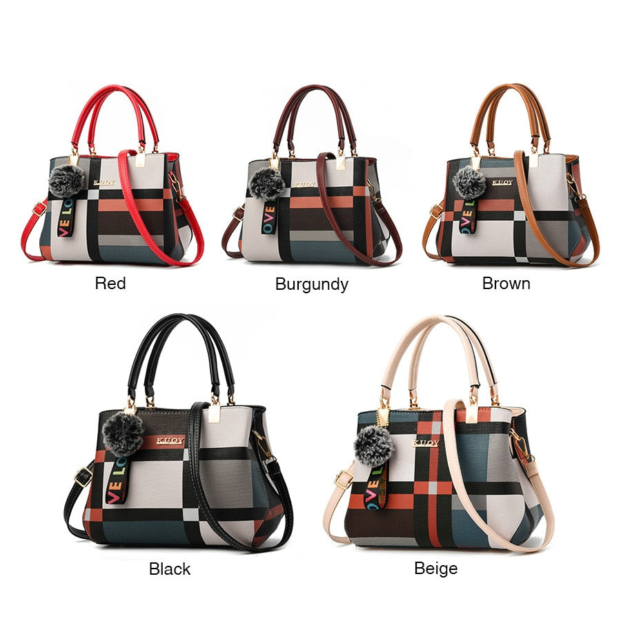 Casual Plaid Shoulder Bag for Women