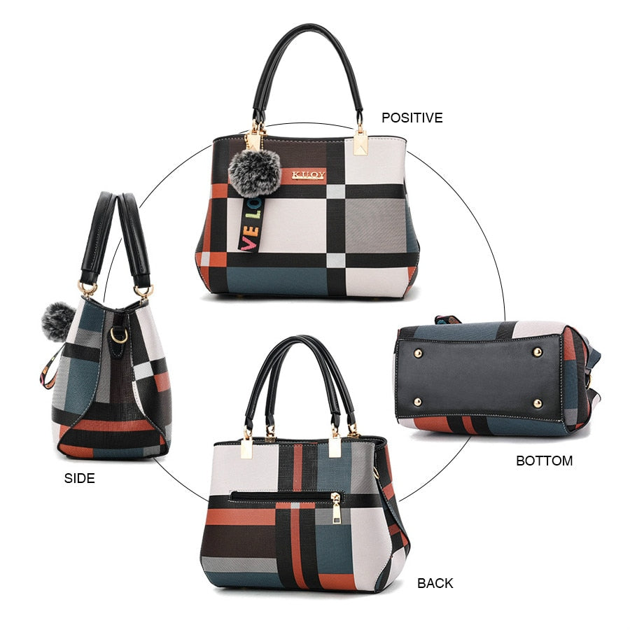 Casual Plaid Shoulder Bag for Women