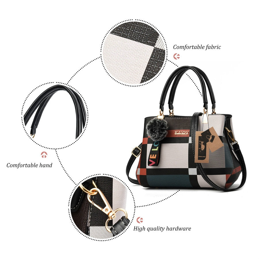 Casual Plaid Shoulder Bag for Women