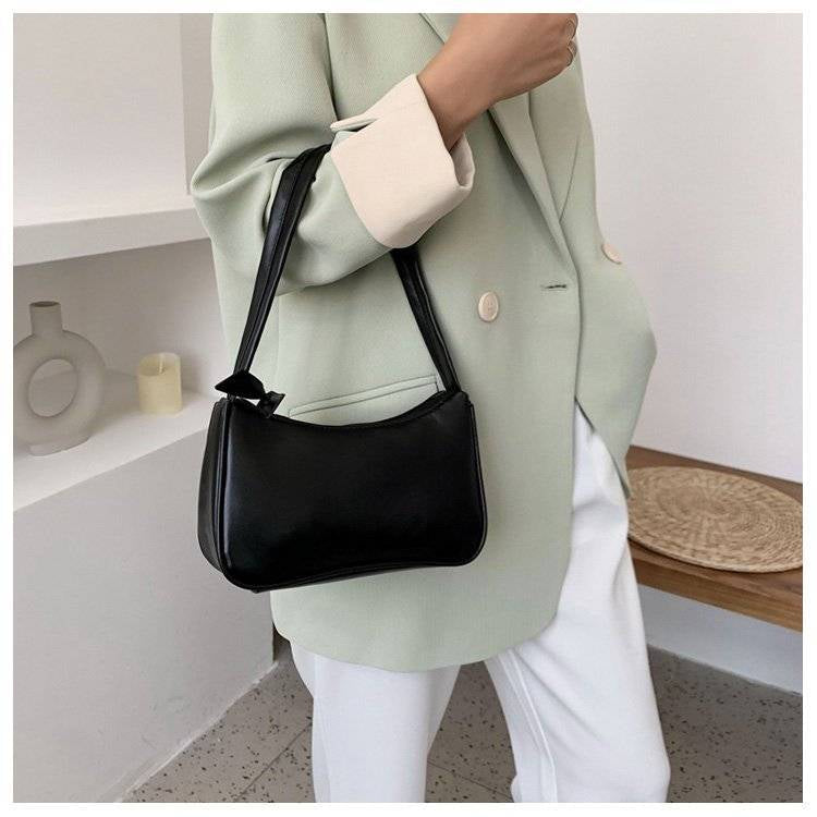 Soft PU Leather Baguette Handbag