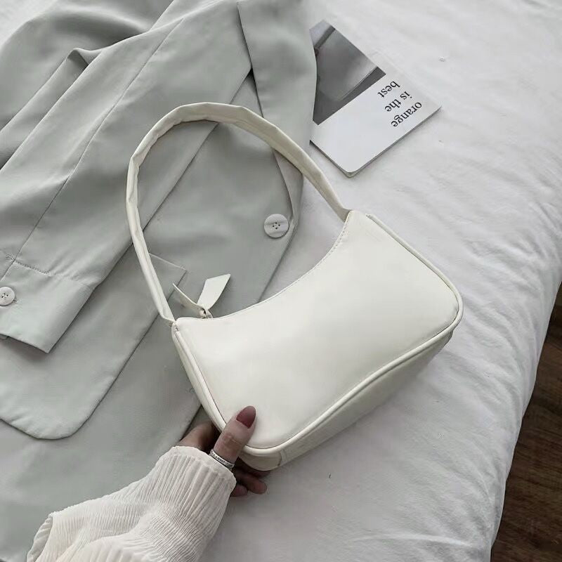 Soft PU Leather Baguette Handbag