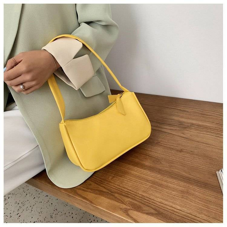 Soft PU Leather Baguette Handbag