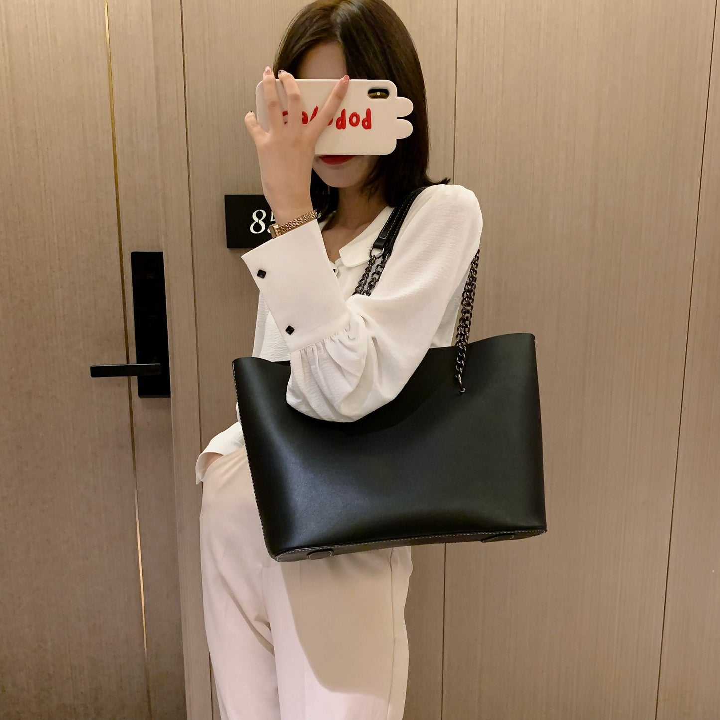 Huge PU Leather Shoulder Bag for Women