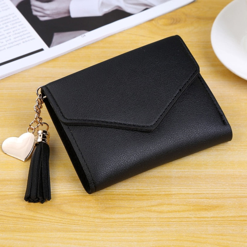 Short Wallet with Tassel Pendant
