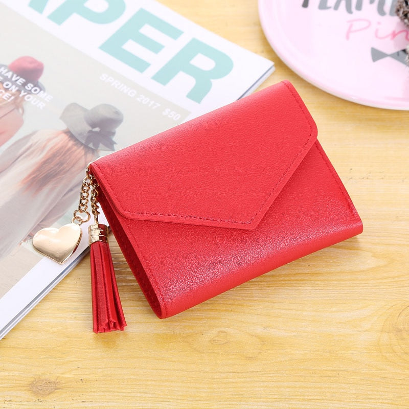 Short Wallet with Tassel Pendant