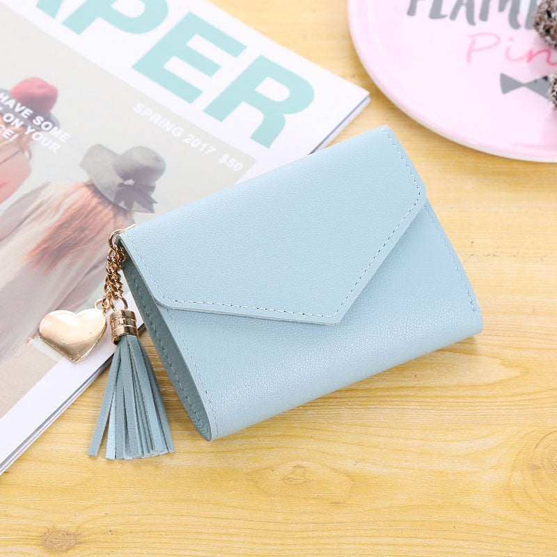 Short Wallet with Tassel Pendant