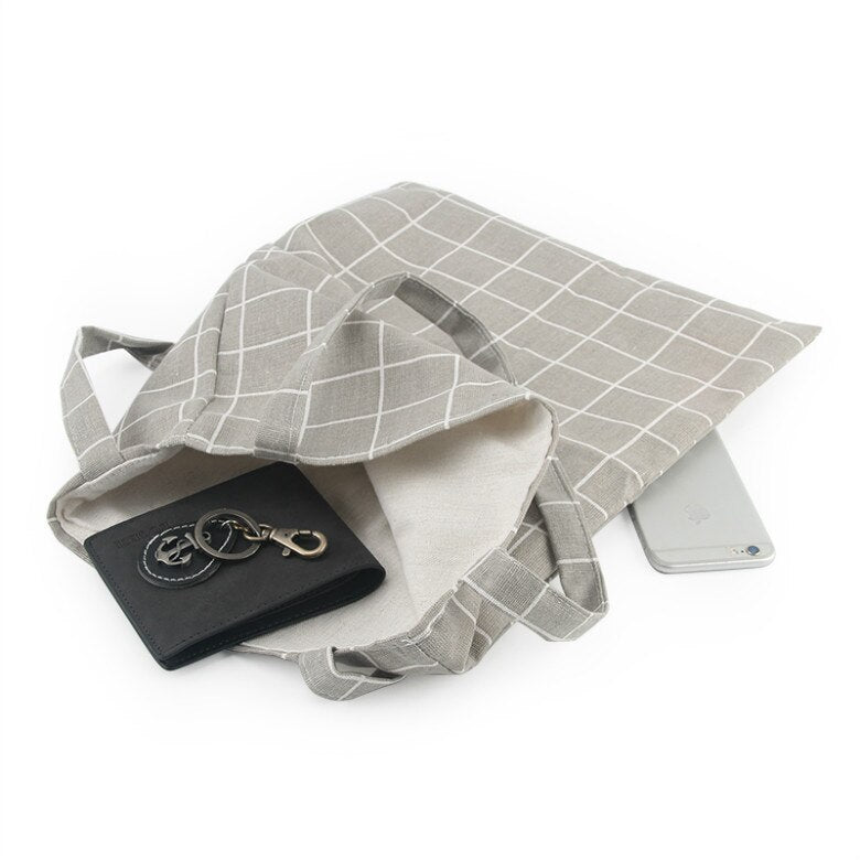 Geometric Pattern Canvas Tote Bag