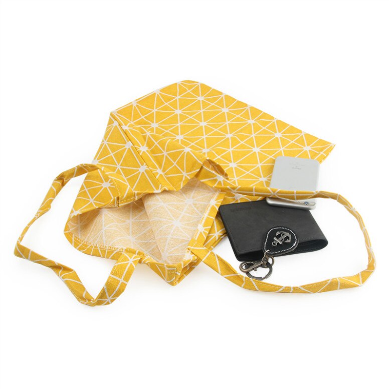 Geometric Pattern Canvas Tote Bag