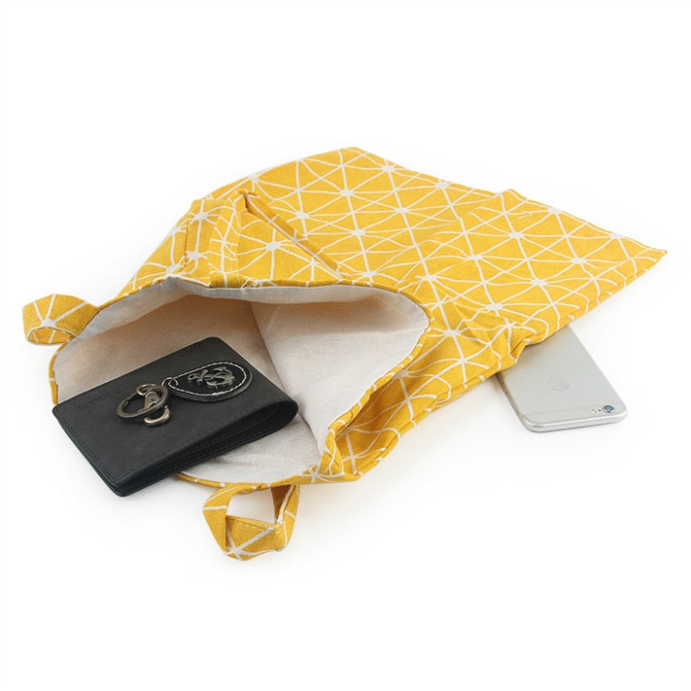 Geometric Pattern Canvas Tote Bag