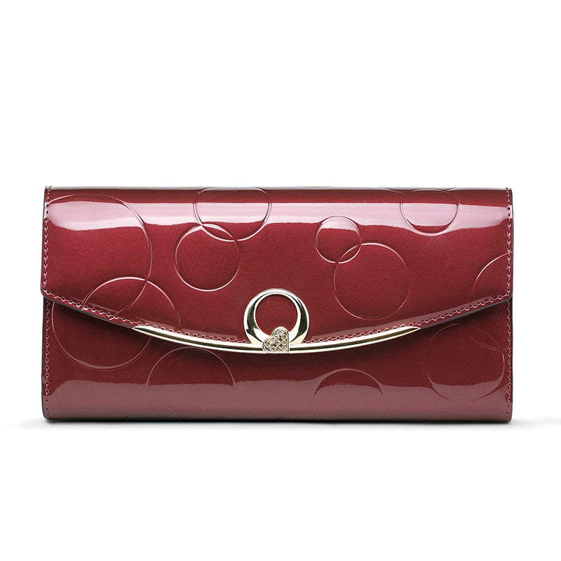 Circle Embossed Leather Wallet