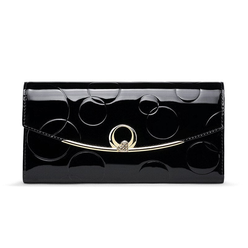 Circle Embossed Leather Wallet