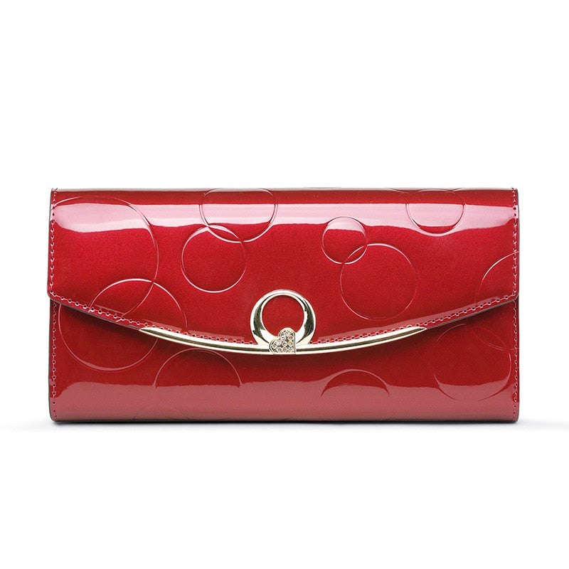 Circle Embossed Leather Wallet