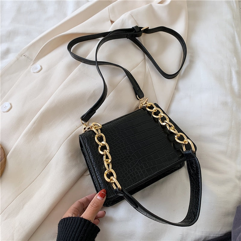 Crocodile Leather Embossed Bag