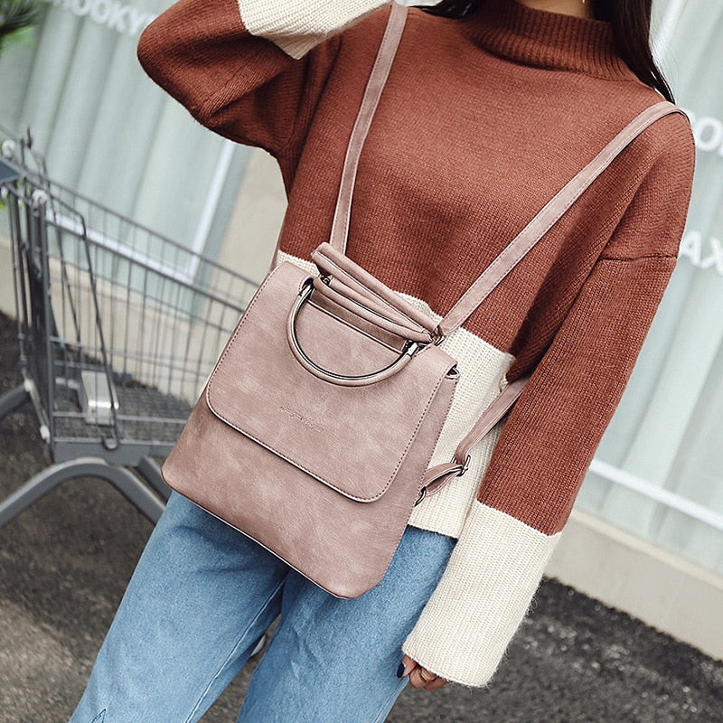 Marble Eco-Leather Backpack