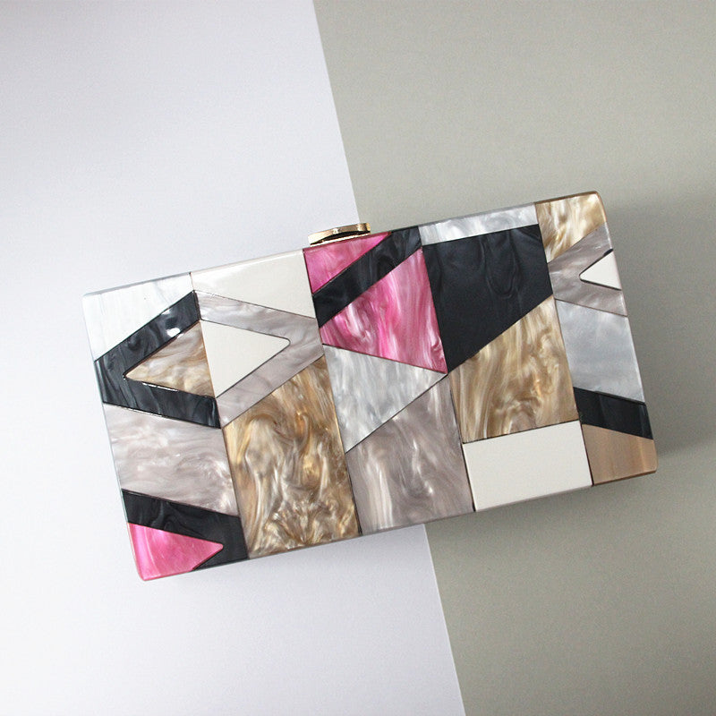 Modern Geometric Pattern Clutch
