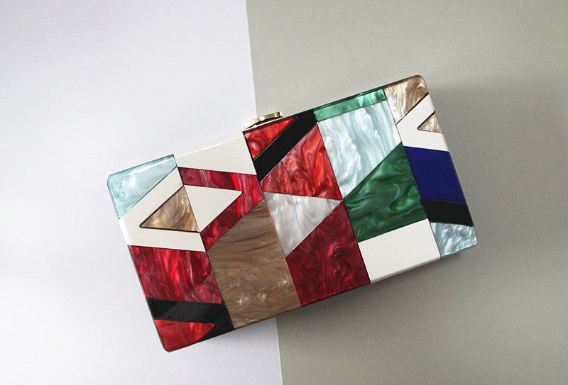 Modern Geometric Pattern Clutch