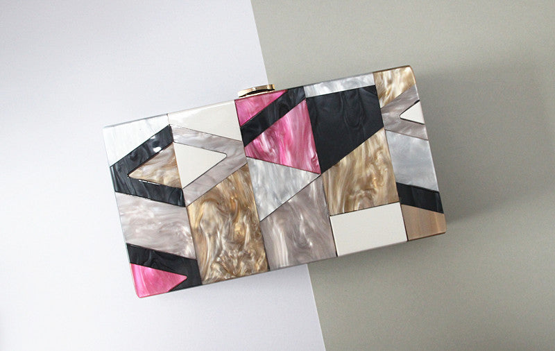 Modern Geometric Pattern Clutch
