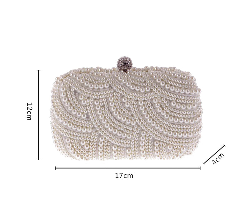 Elegant Pearl Chain Evening Clutch