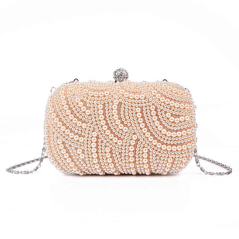 Elegant Pearl Chain Evening Clutch