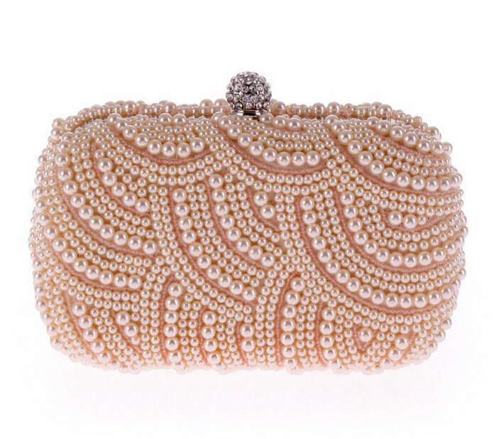 Elegant Pearl Chain Evening Clutch