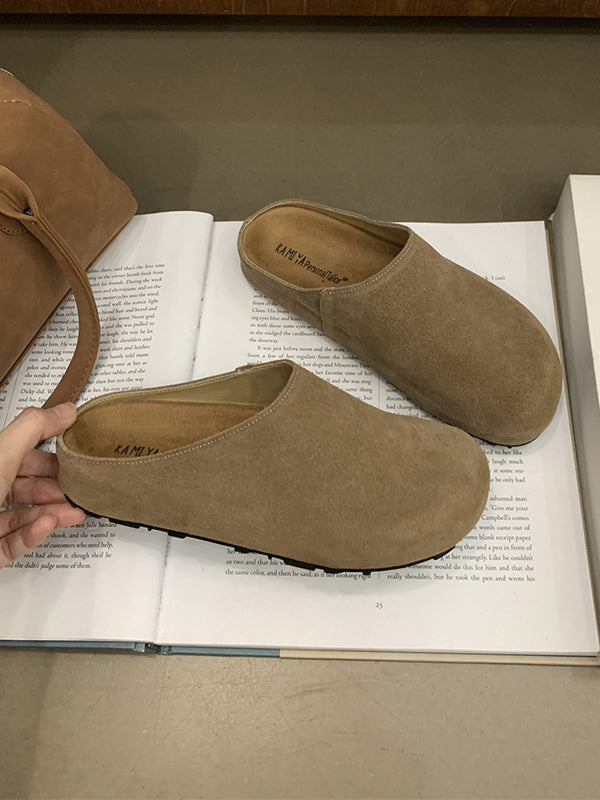 Round-Toe Split-Joint Slippers&Mules Flat Shoes