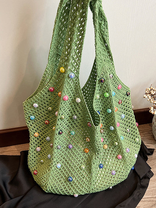 Beads Hollow Woven Handbag Bags Accessories