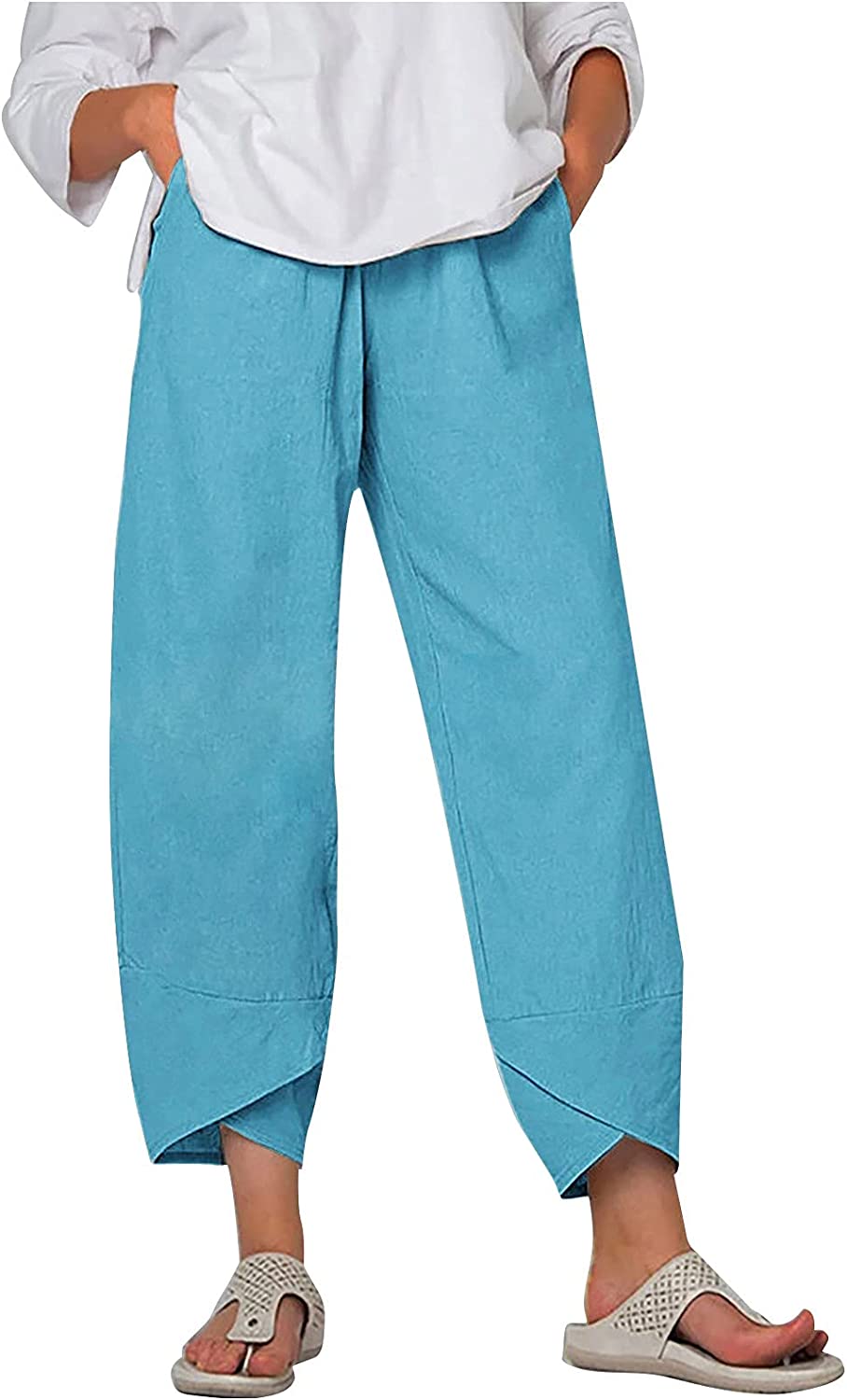 Palazzo Lounge Pants Wide Leg Printed Cropped Bottoms Baggy Trousers Sweatpants