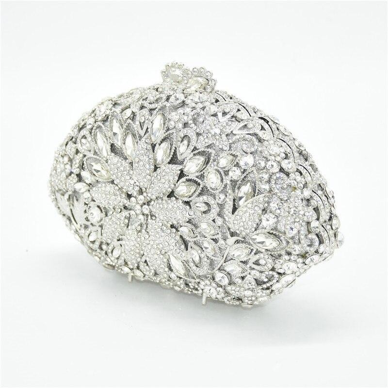 Diamond Decorated Oval Shaped Clutch