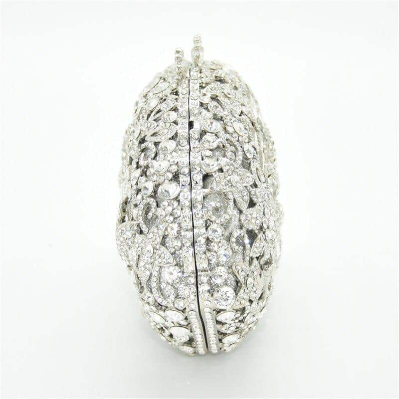 Diamond Decorated Oval Shaped Clutch