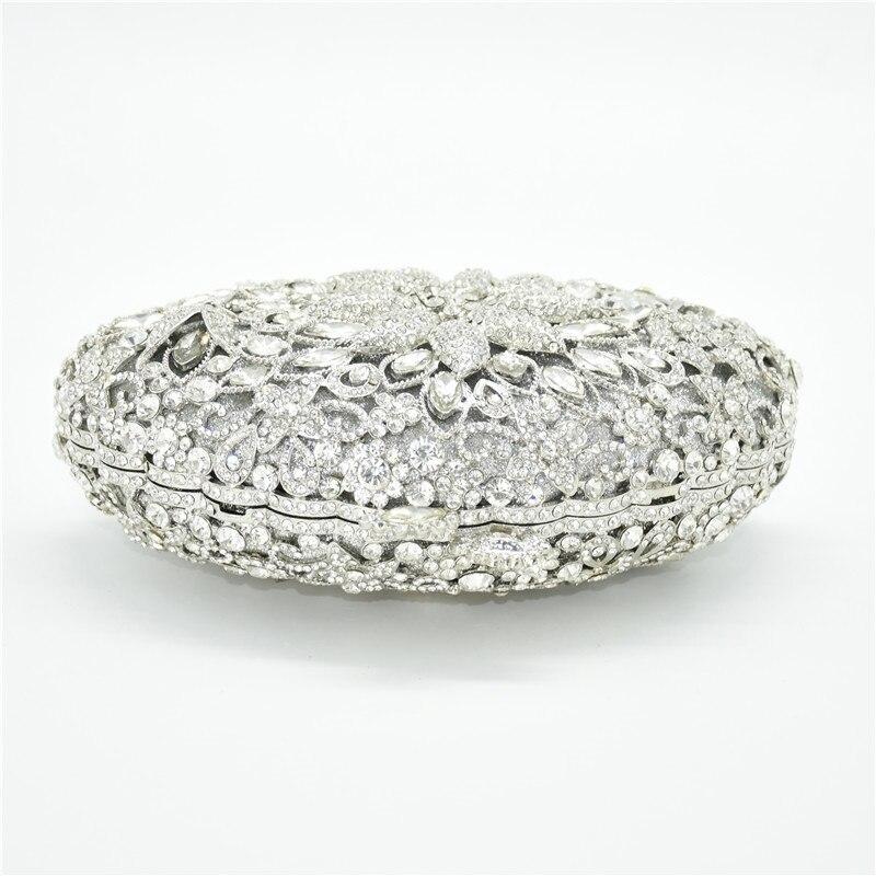 Diamond Decorated Oval Shaped Clutch