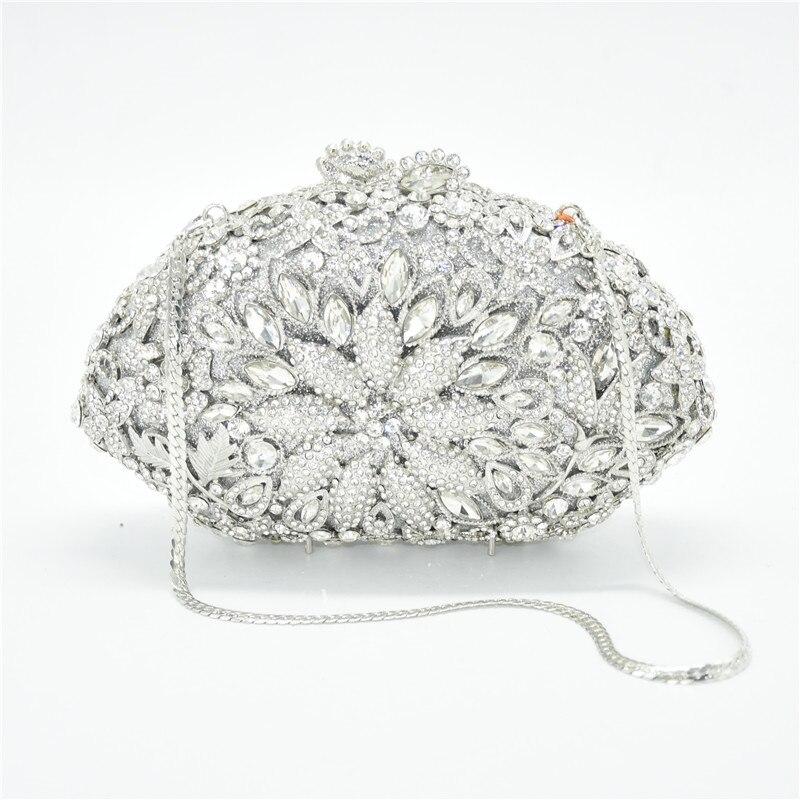 Diamond Decorated Oval Shaped Clutch