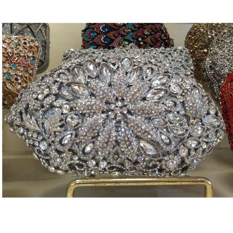 Diamond Decorated Oval Shaped Clutch